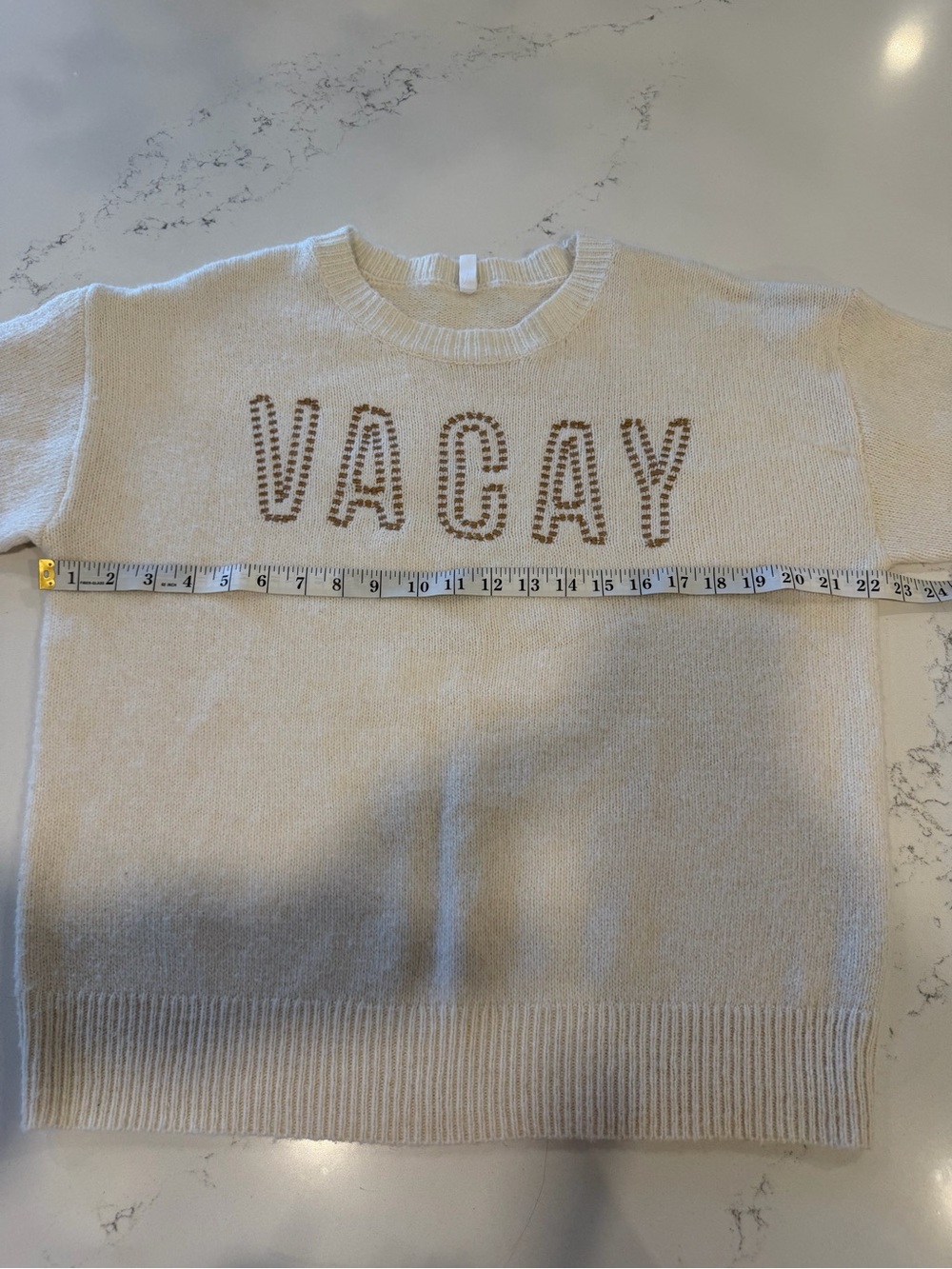 Wishlist Cream 'VACAY' Embellished Crewneck Sweater - Picture 11 of 11